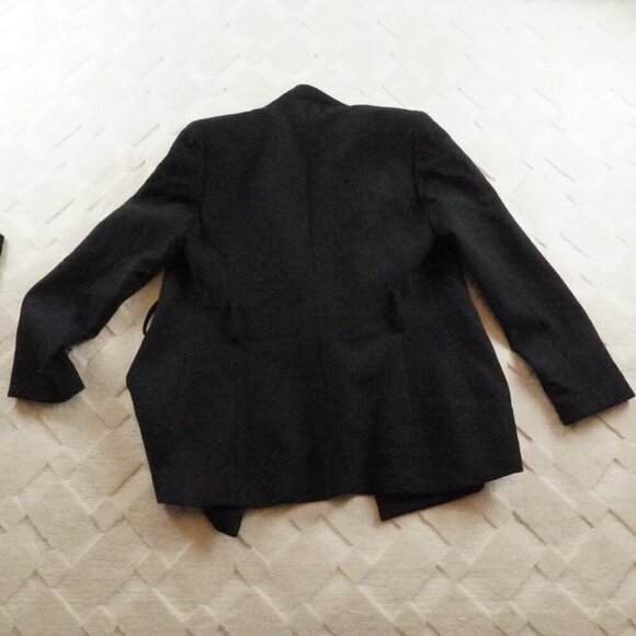 charles chang lima Double Breasted Blazer Jacket Womens 10 Black Wool Blend - Picture 11 of 12